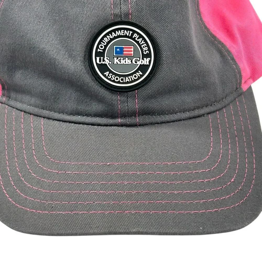 US Kids Golf Association Tournament Players CADDIE Adult Cap Hat Pink Adjustable